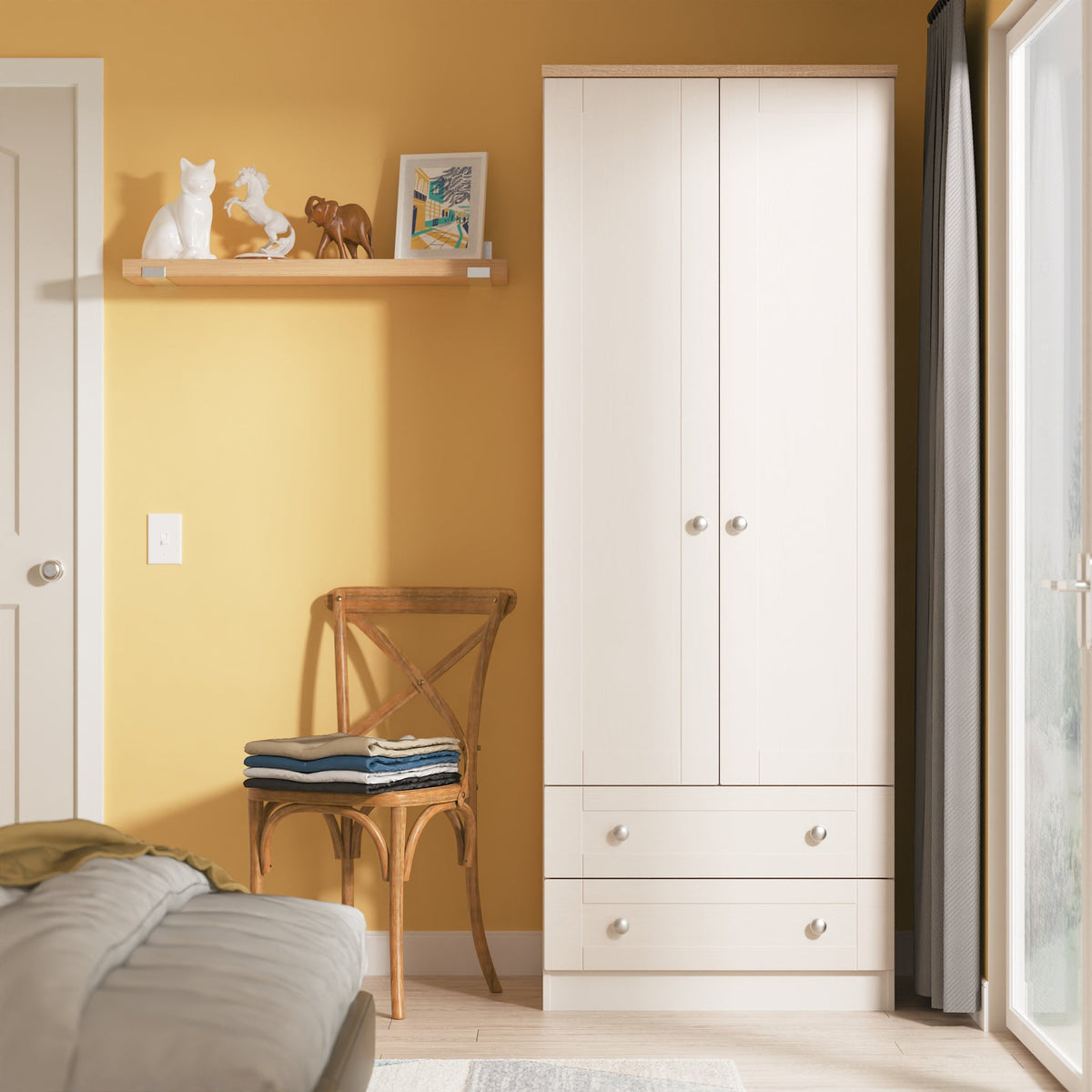 Marlowe Double Wardrobe With Drawers