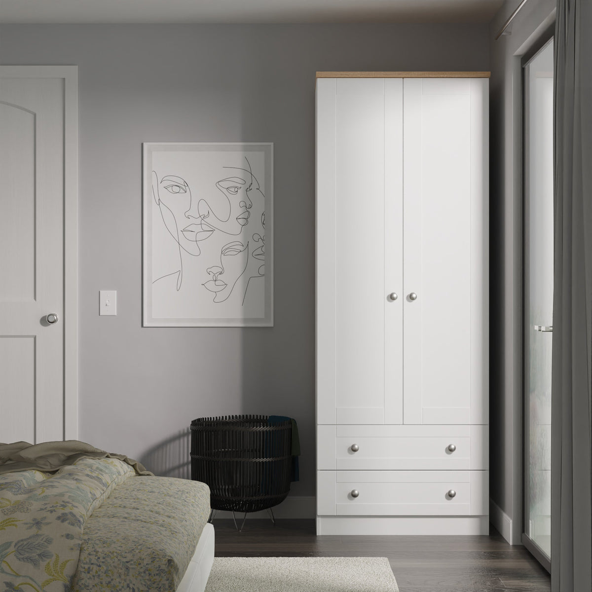 Marlowe Double Wardrobe With Drawers