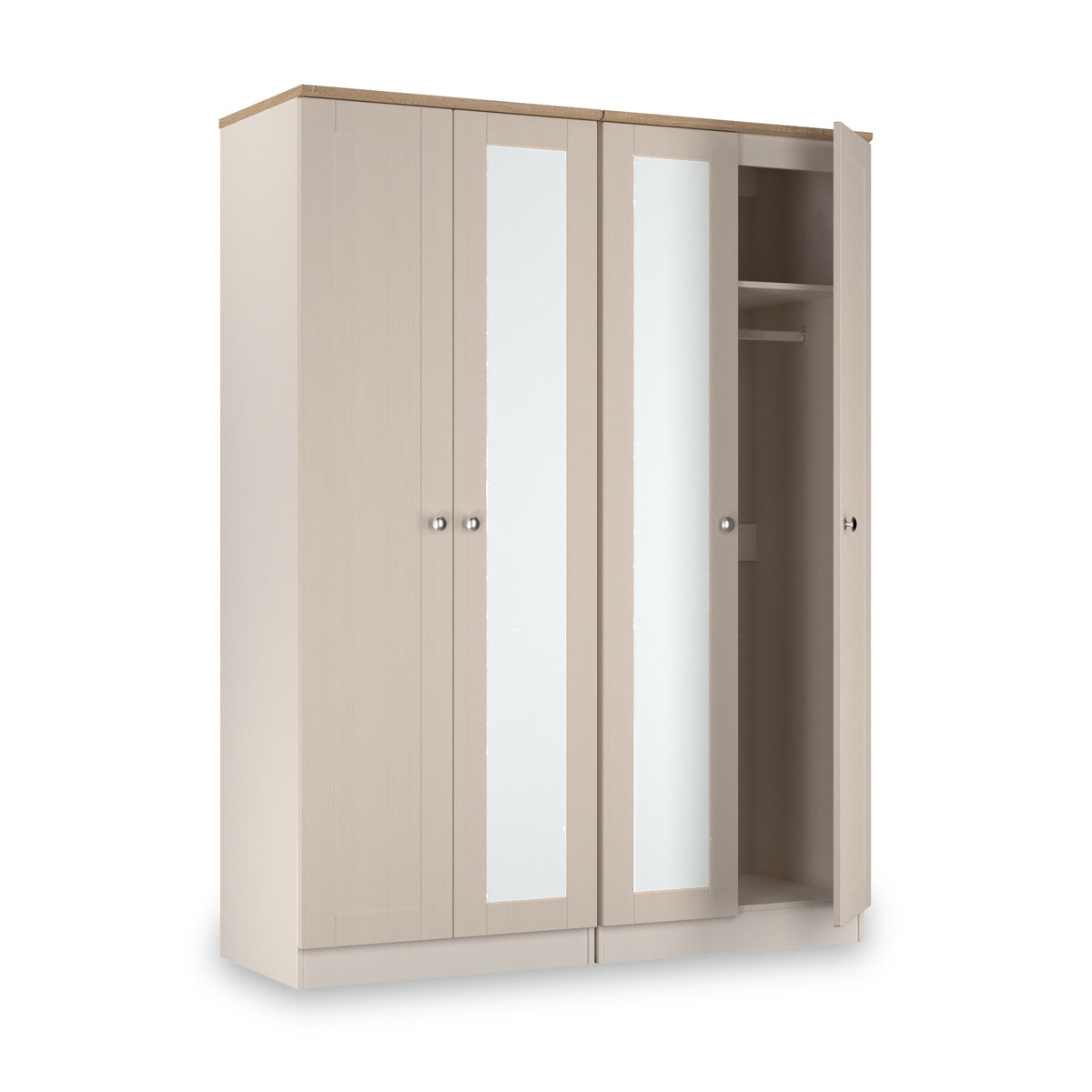 Marlowe 4 Door Mirrored Wardrobe