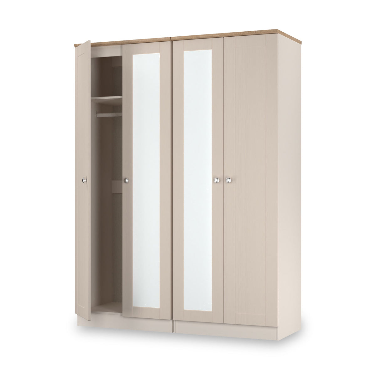 Marlowe 4 Door Mirrored Wardrobe