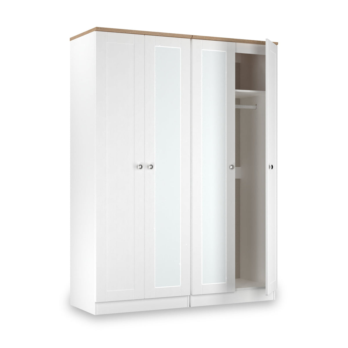 Marlowe 4 Door Mirrored Wardrobe