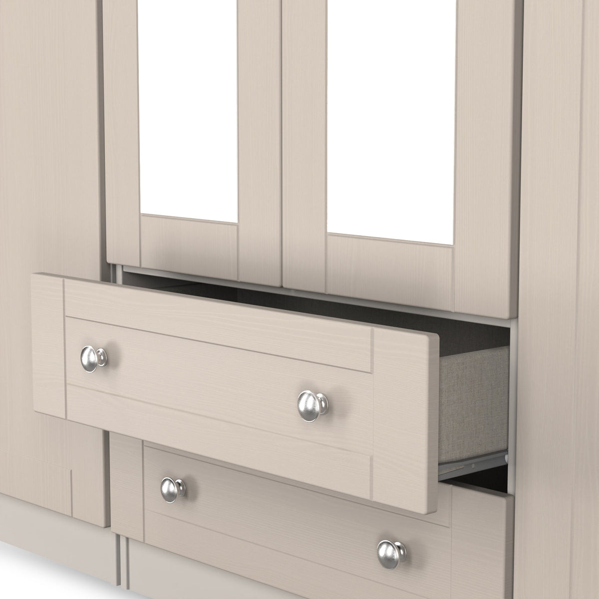 Marlowe 6 Door Mirrored Wardrobe With Drawers