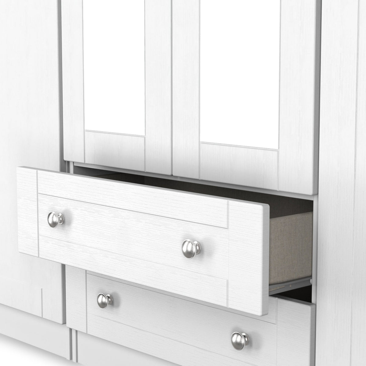 Marlowe 6 Door Mirrored Wardrobe With Drawers