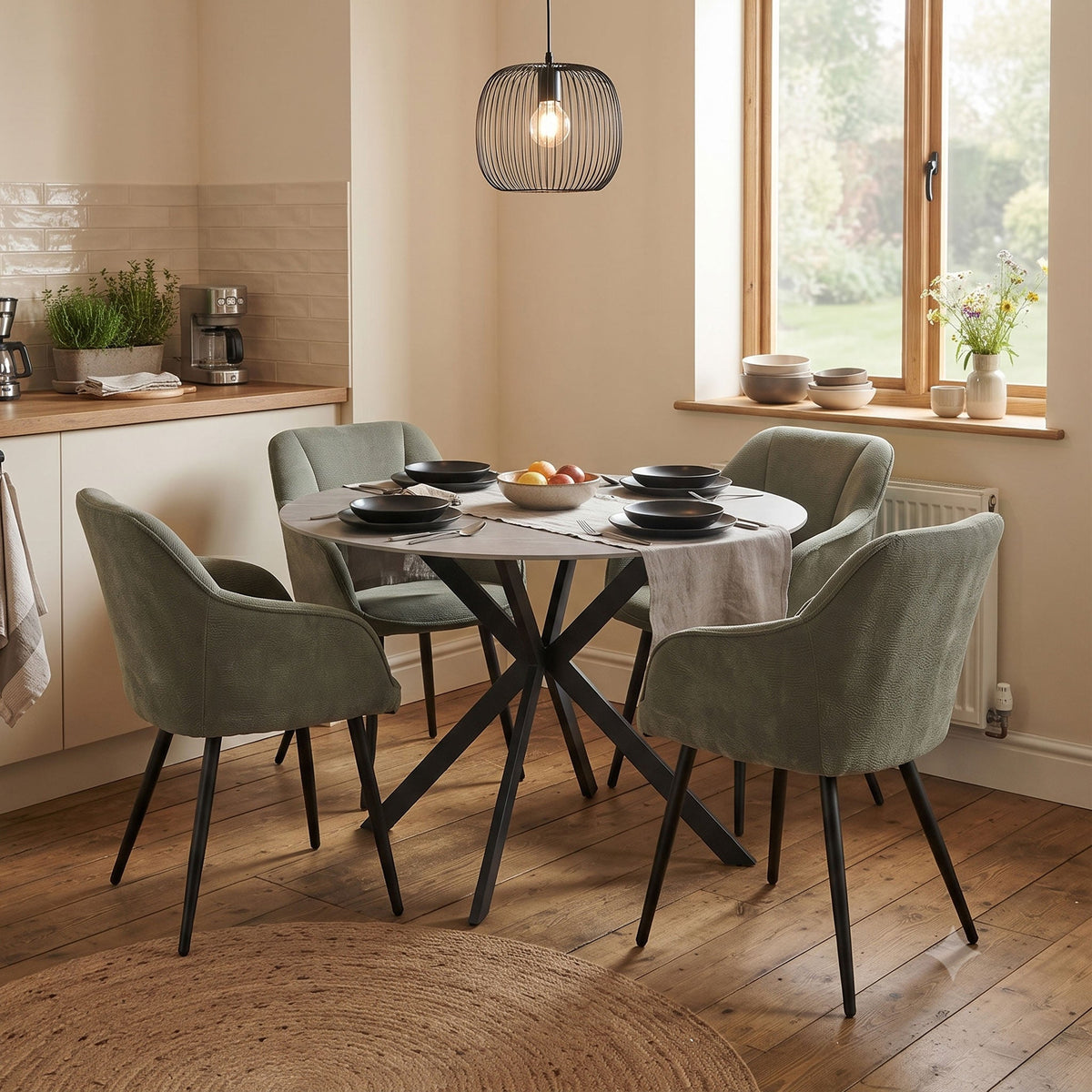 Perry Grey 120cm Sintered Stone Round Dining Table