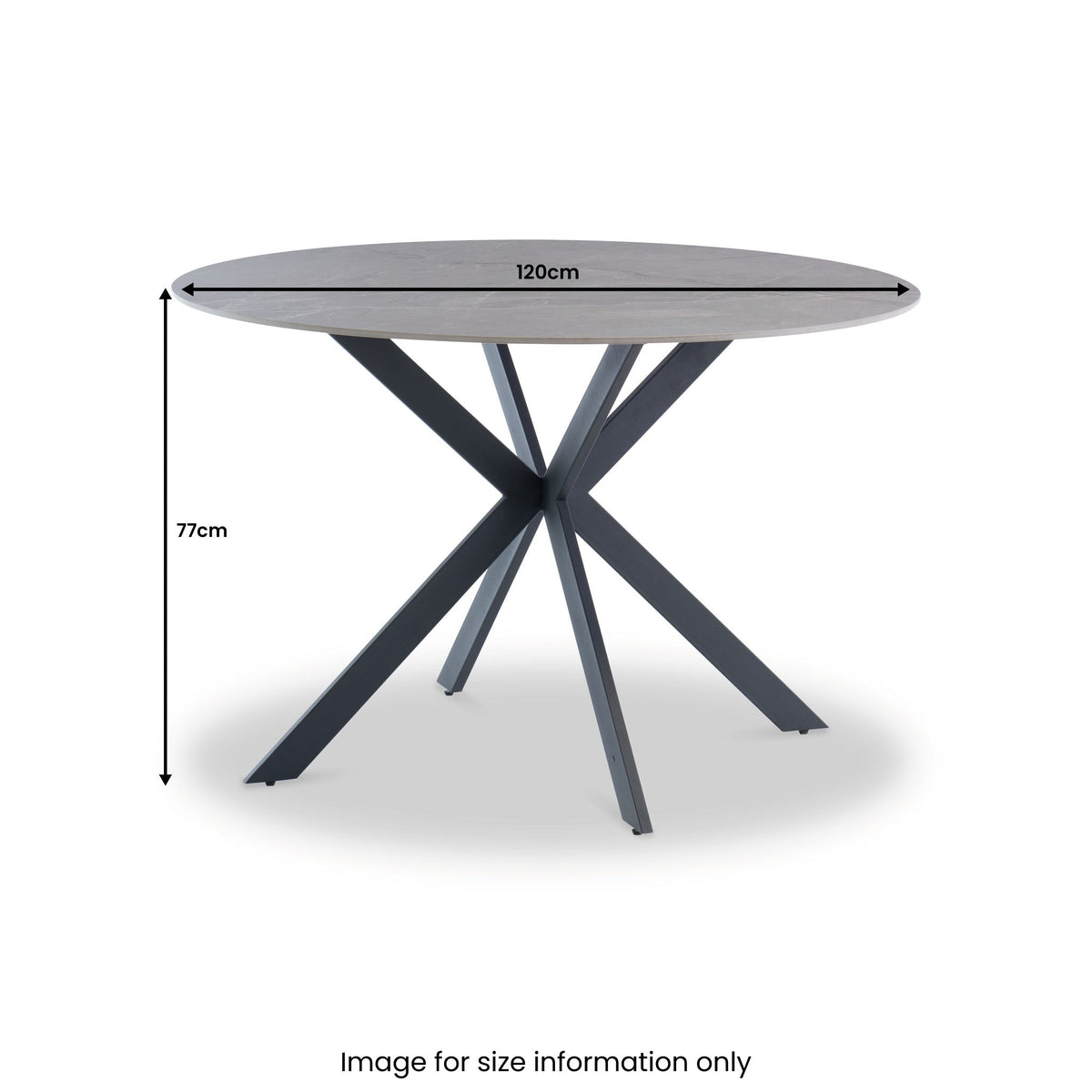 Perry Grey 120cm Sintered Stone Round Dining Table