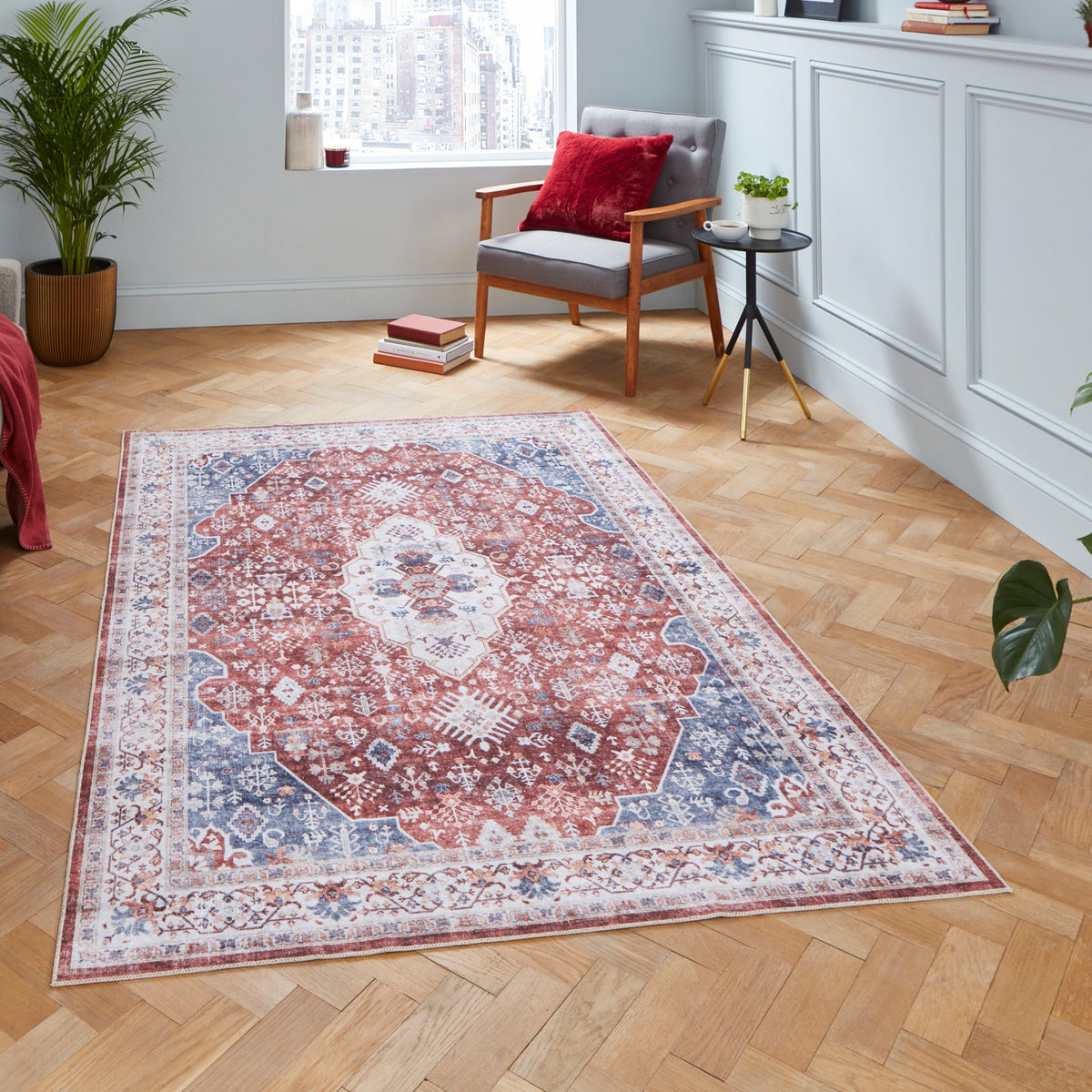 Lincoln Distressed Medallion Rug