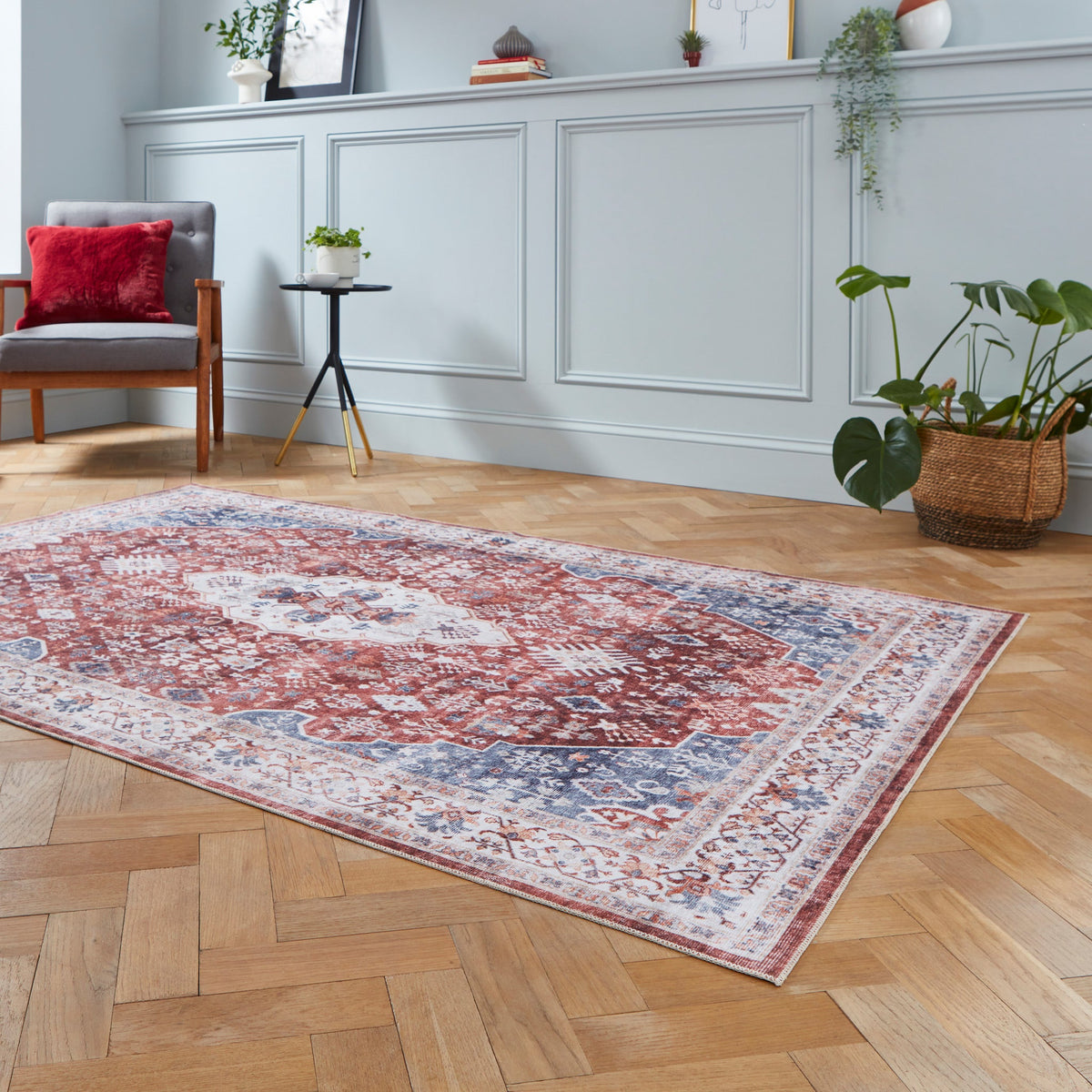Lincoln Distressed Medallion Rug