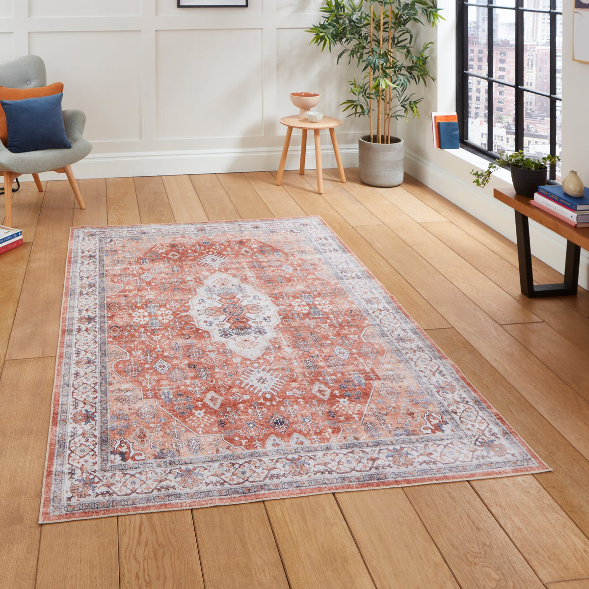 Lincoln Distressed Medallion Rug
