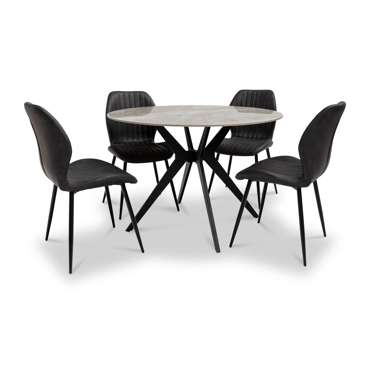 Chelsea Grey 110cm Sintered Stone Round Dining Table