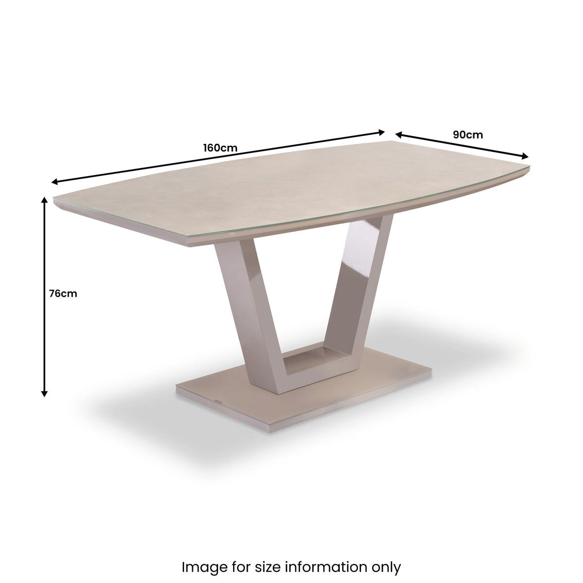 Marco Latte Gloss 160cm Rectangular Dining Table
