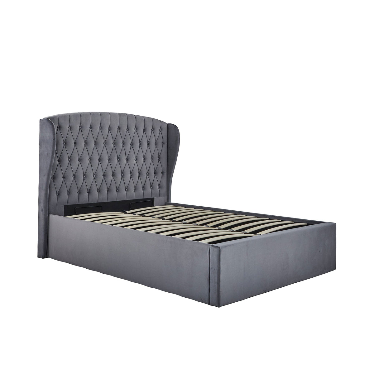 Sailsbury Velvet Ottoman Storage Bed Frame