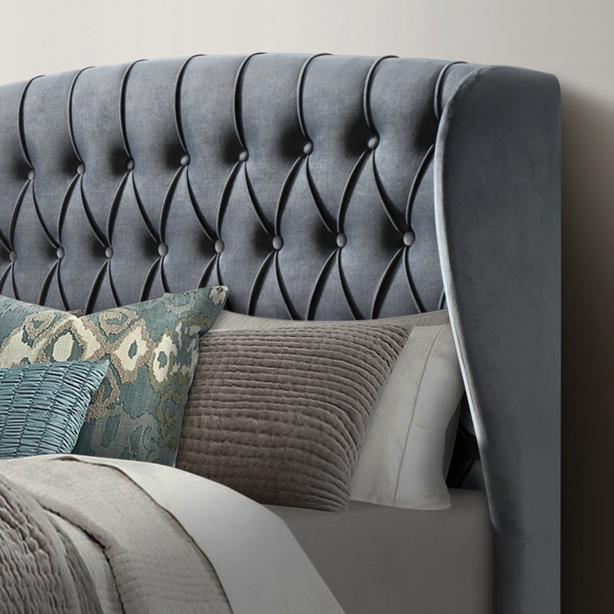 Sailsbury Velvet Ottoman Storage Bed Frame
