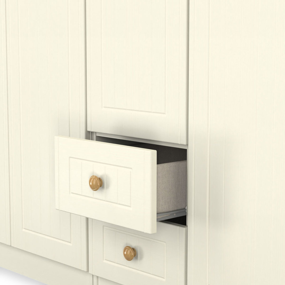 Brixham Cream 5 Door 2 Drawer Wardrobe