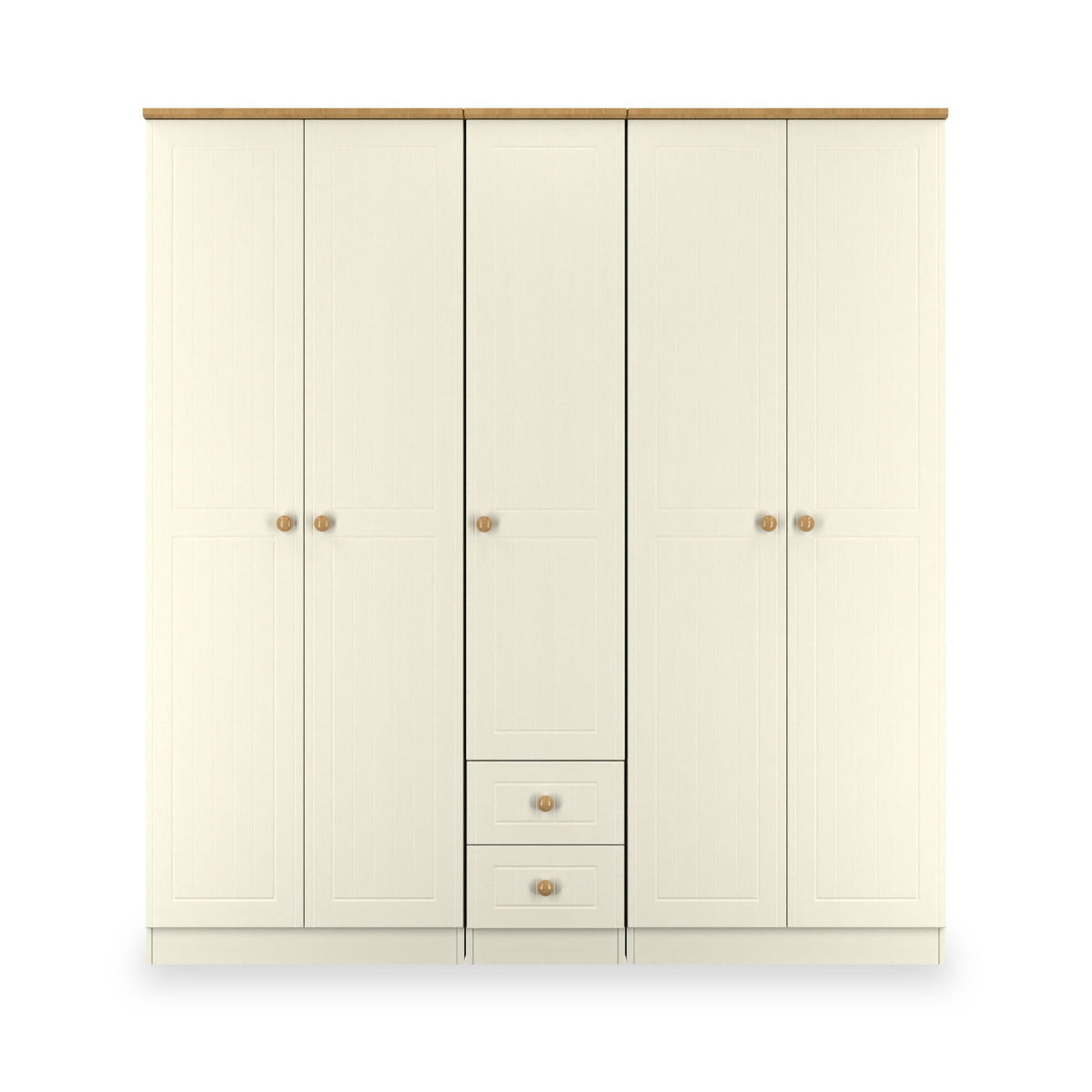 Brixham Cream 5 Door 2 Drawer Wardrobe