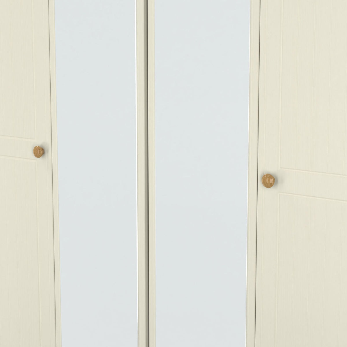 Brixham Cream 4 Door Mirrored Wardrobe