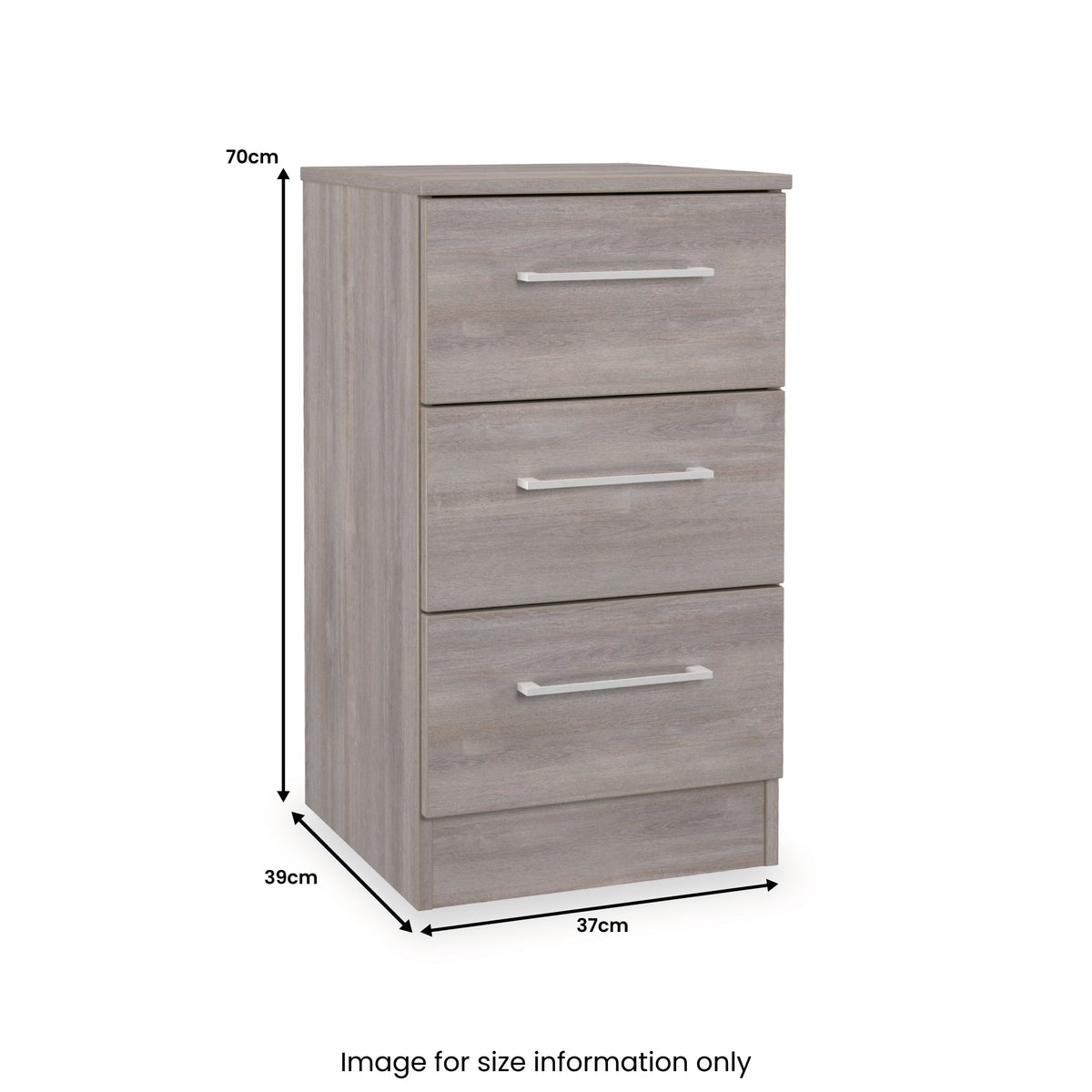 Ellington 3 Drawer Bedside Table