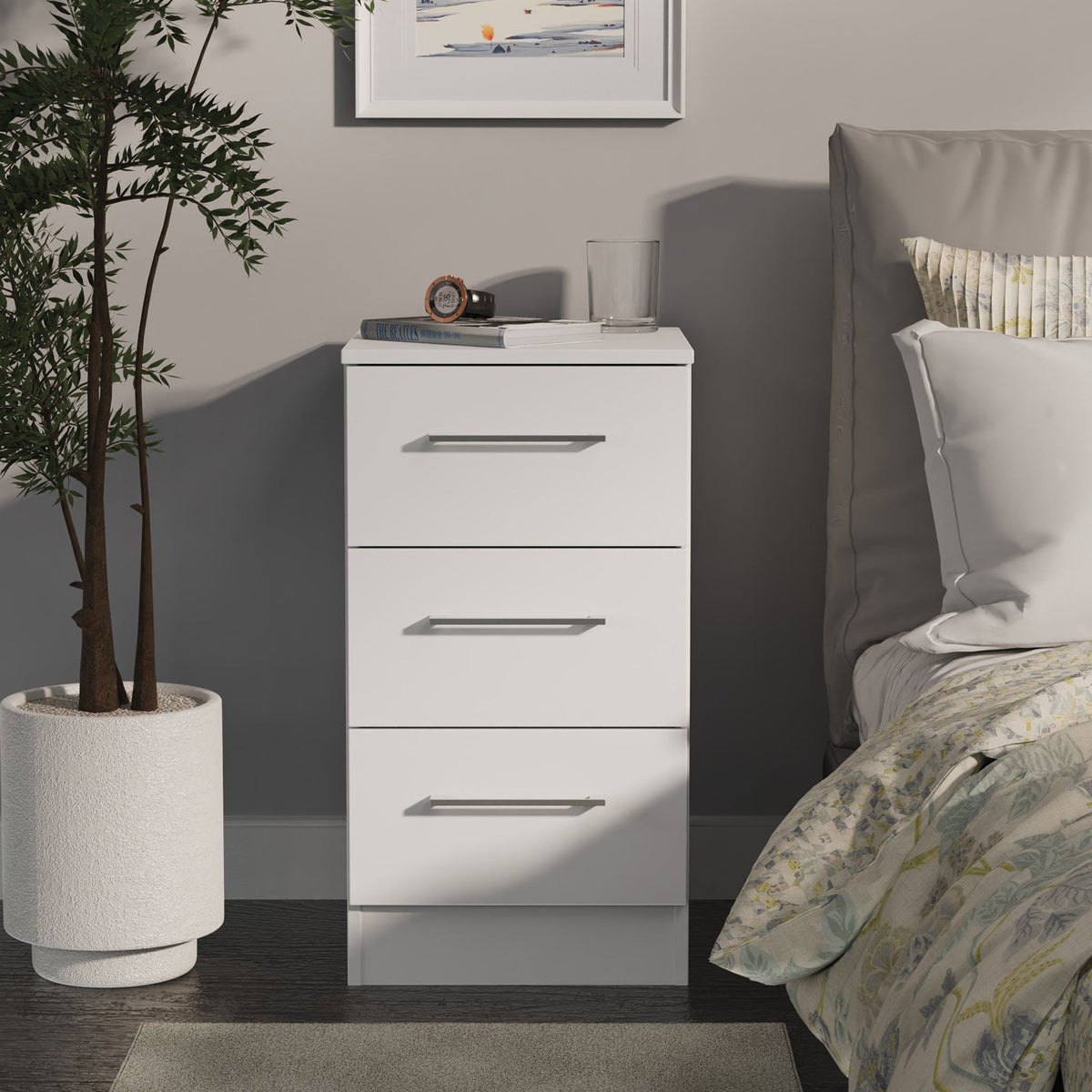 Ellington 3 Drawer Bedside Table