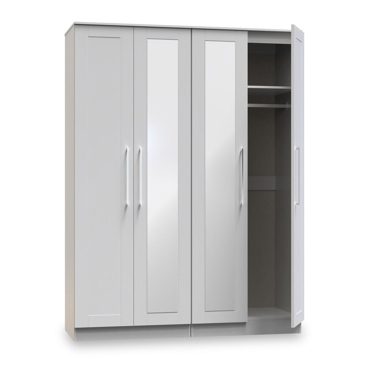 Bellamy Tall 4 Door 2 Central Mirrored Wardrobe