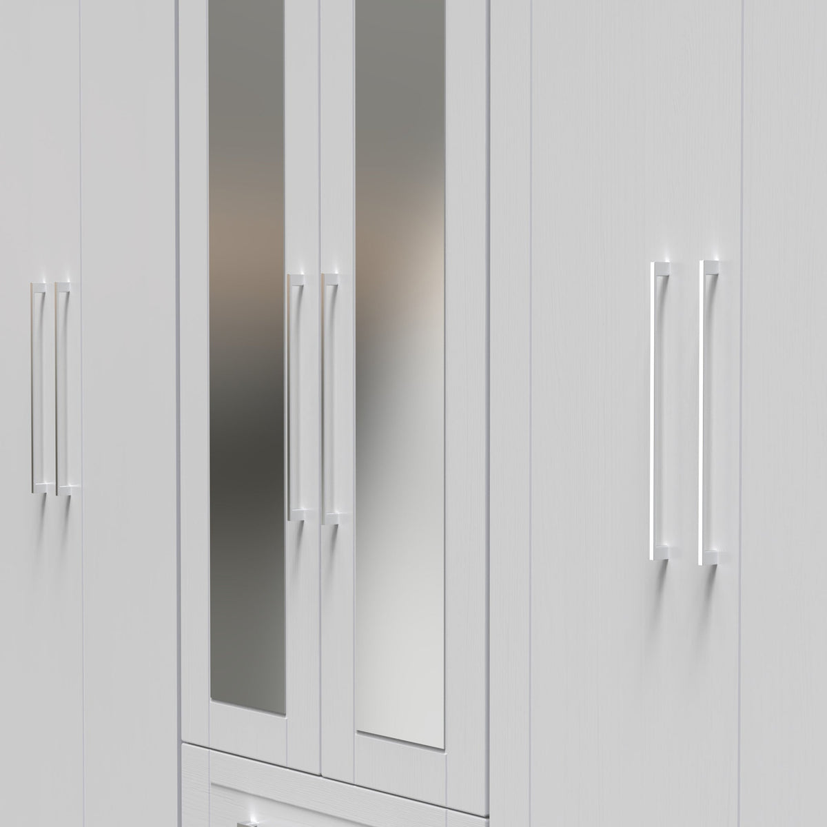 Bellamy Tall 6 Door 2 Drawer with Mirrors Wardrobe