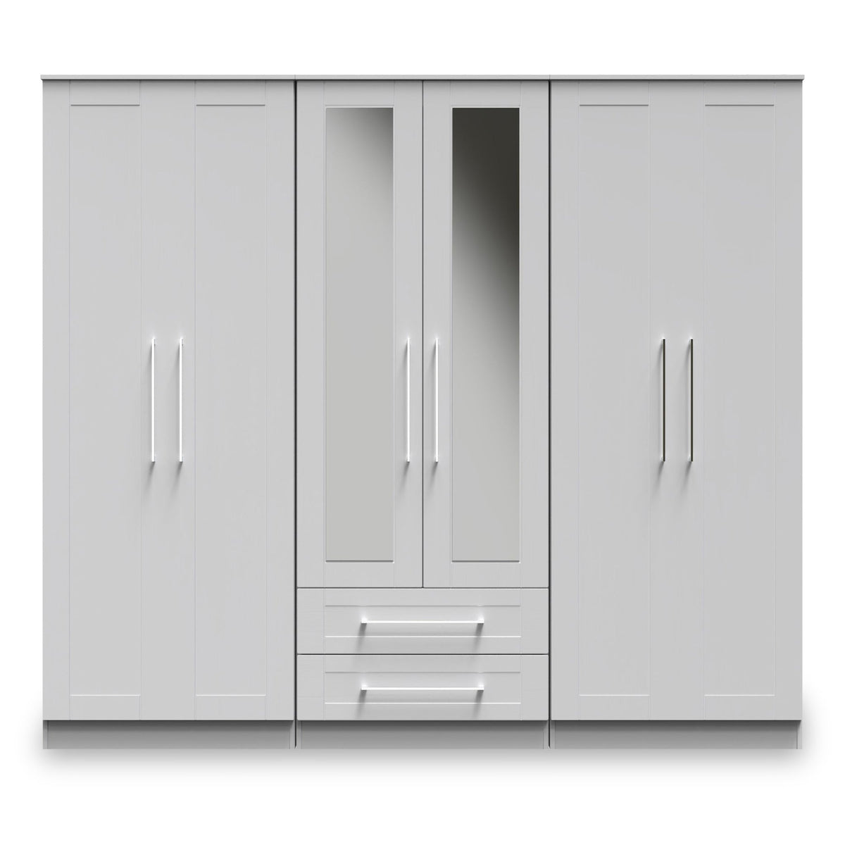 Bellamy Tall 6 Door 2 Drawer with Mirrors Wardrobe