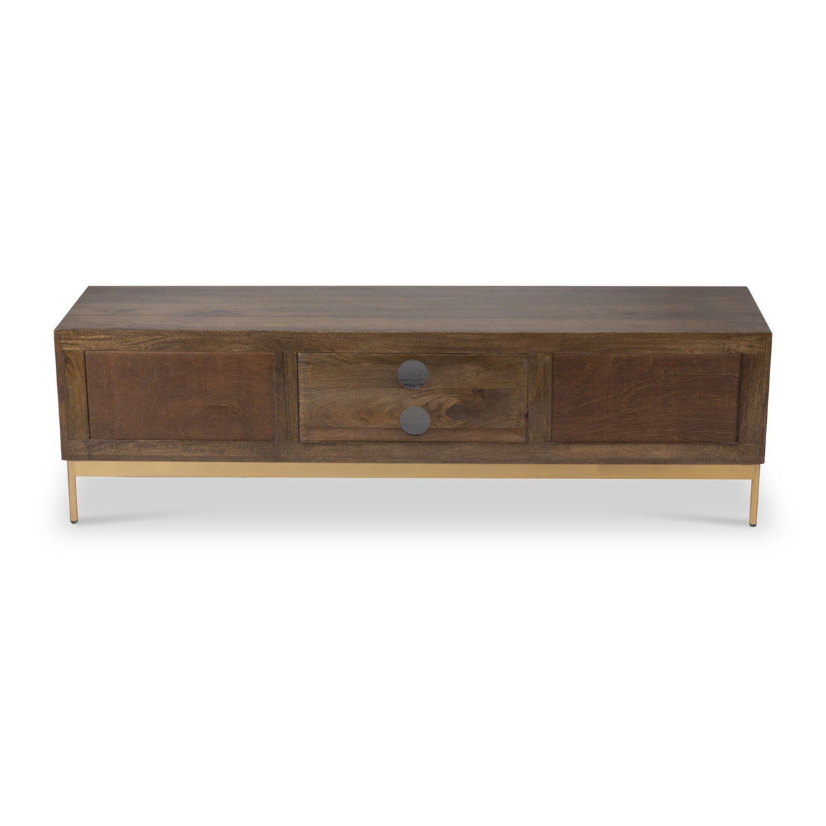 Beau Grooved Brown Mango Wood Extra Large TV Unit