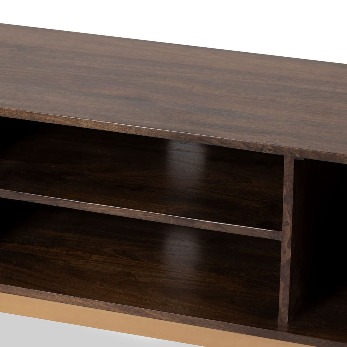 Beau Grooved Brown Mango Wood Extra Large TV Unit