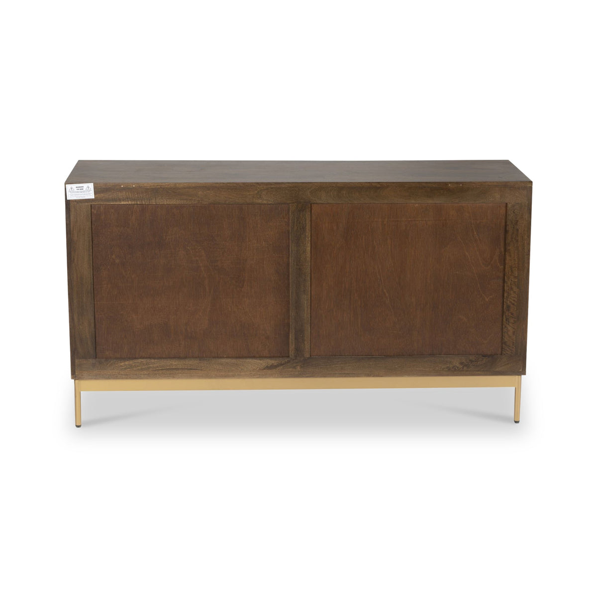 Beau Grooved Brown Mango Wood 4 Door Sideboard