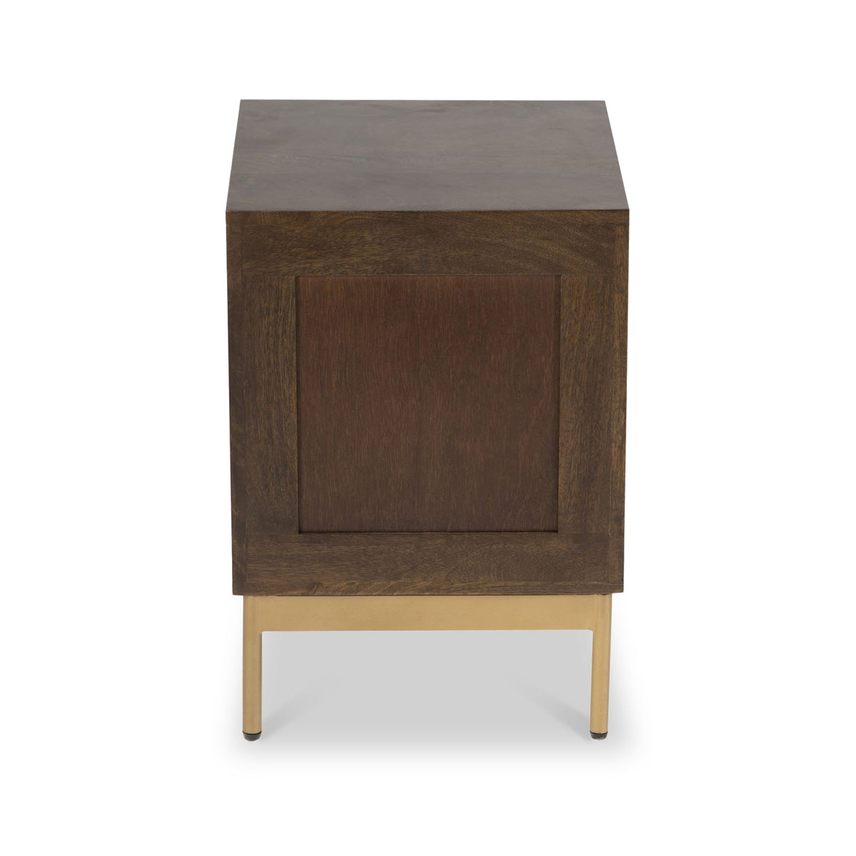 Beau Grooved Brown Mango Wood 2 Drawer Bedside