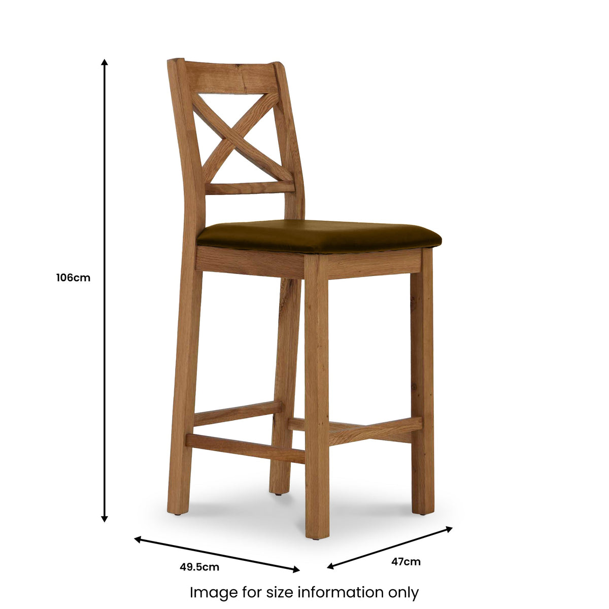 Zelah Oak Cross Back Bar Stool