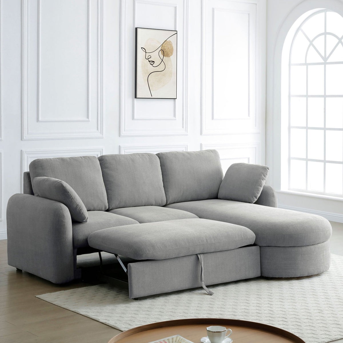 Belvere Curved Corner 3 Seater Sofa Bed