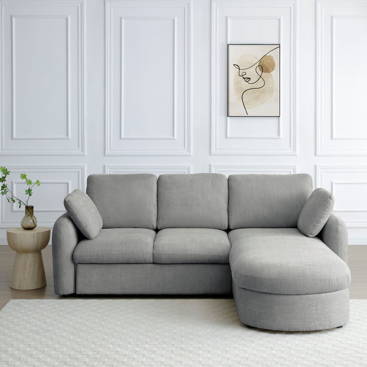 Belvere Curved Corner 3 Seater Sofa Bed