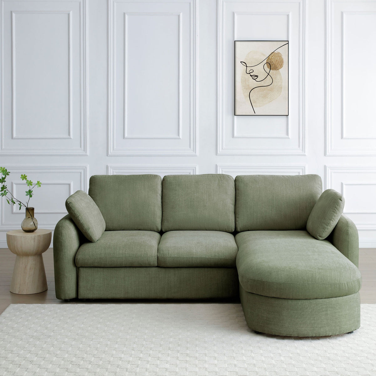 Belvere Curved Corner 3 Seater Sofa Bed