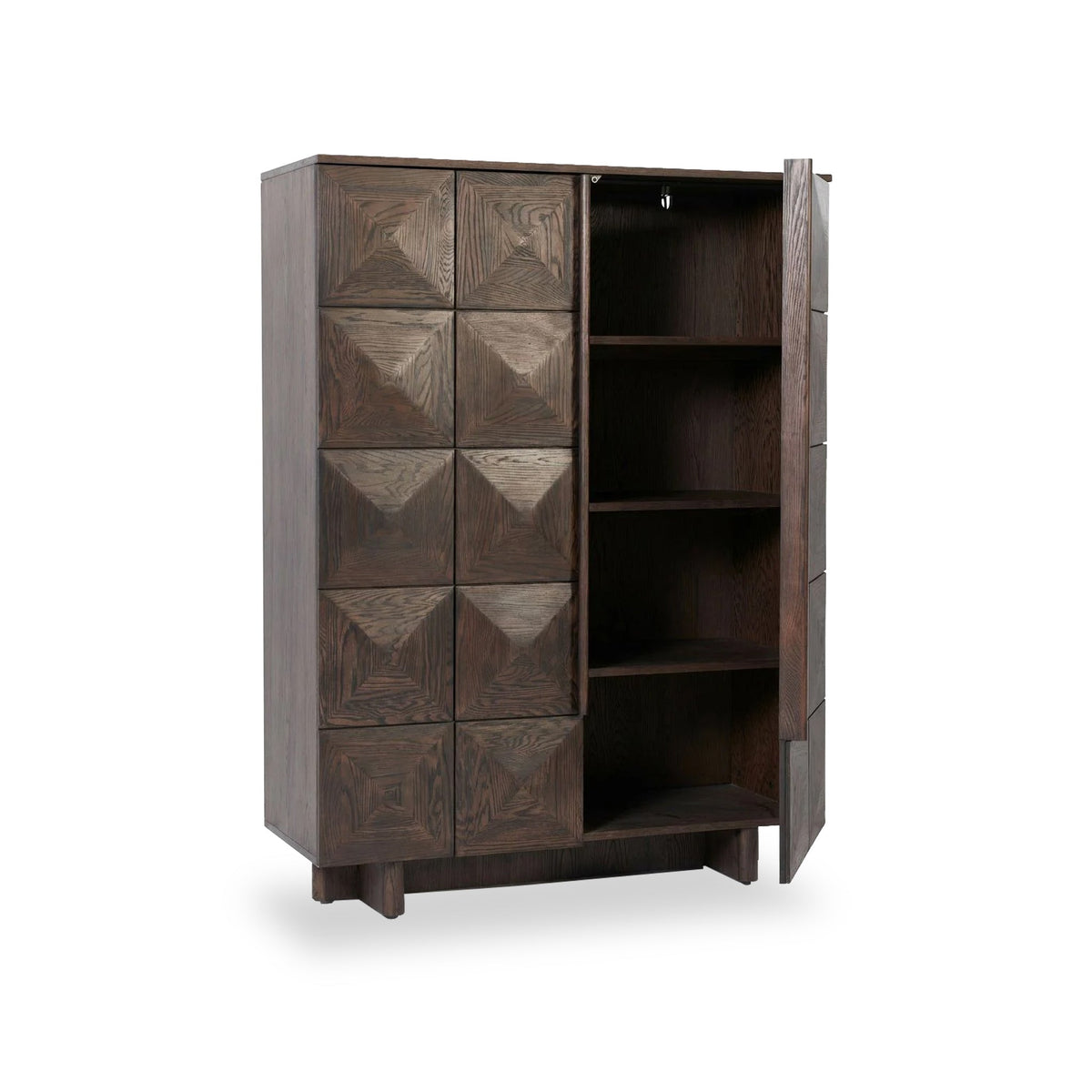 Roka Oak Geometric 2 Door Cabinet