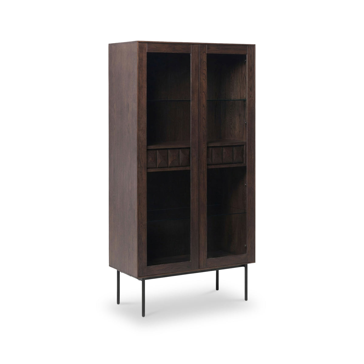 Roka Oak Geometric Display Cabinet