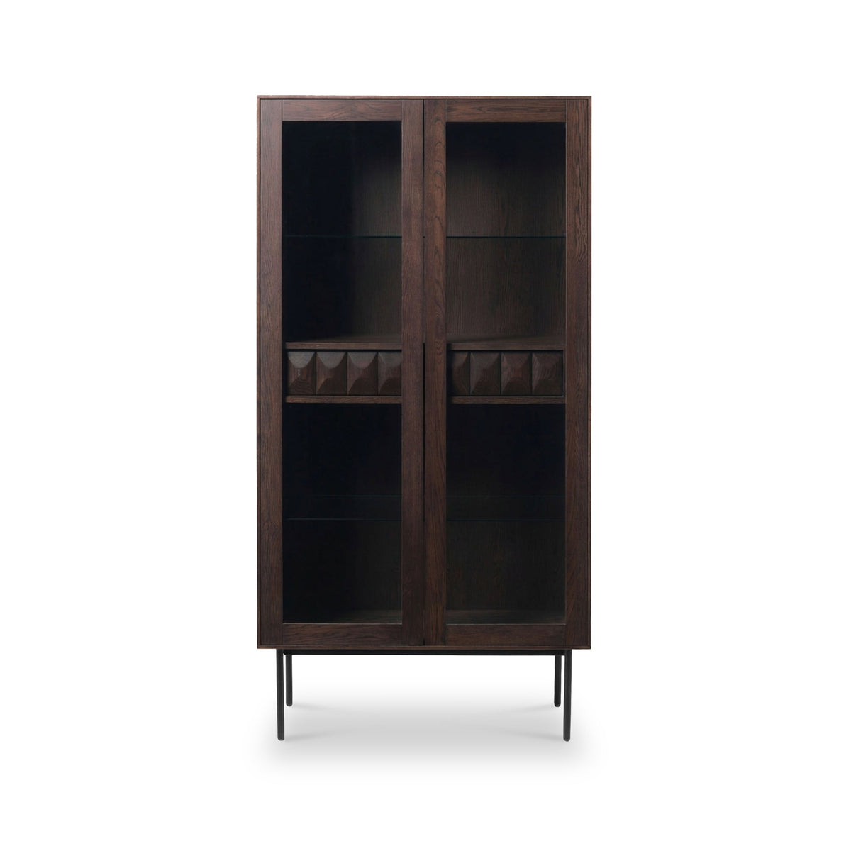Roka Oak Geometric Display Cabinet