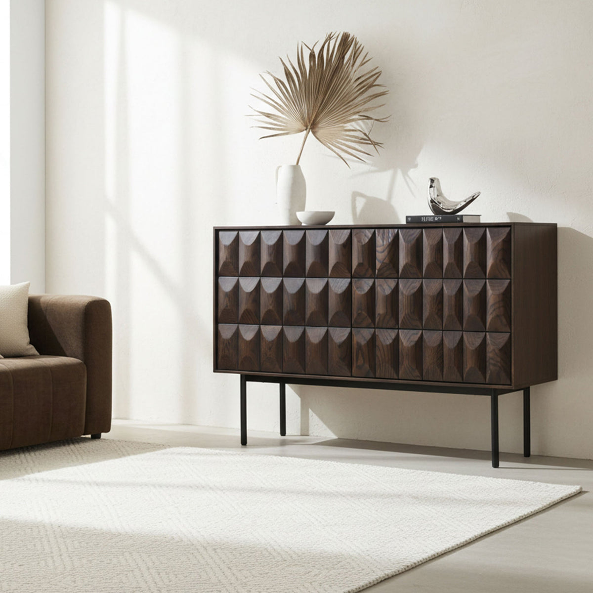 Roka Oak Geometric Large Sideboard