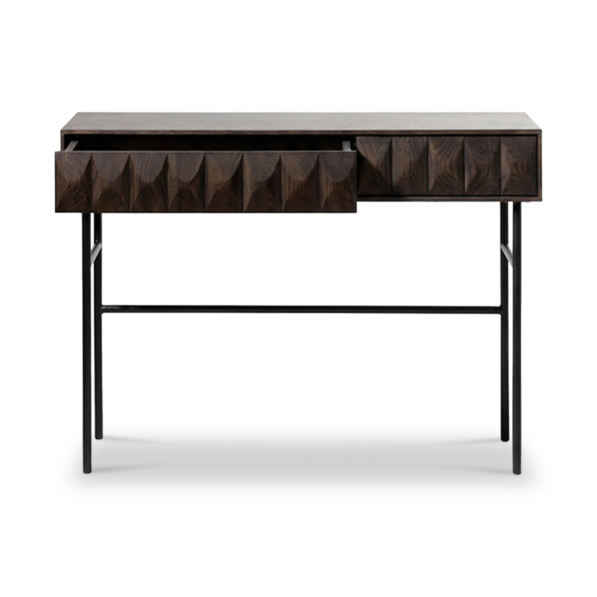 Roka Oak Geometric Console Table