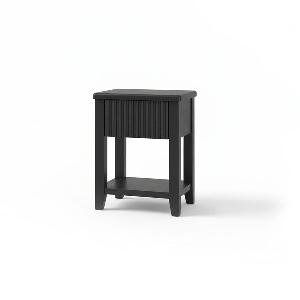 Outlet - Raleigh Black 1 Drawer Bedside Table