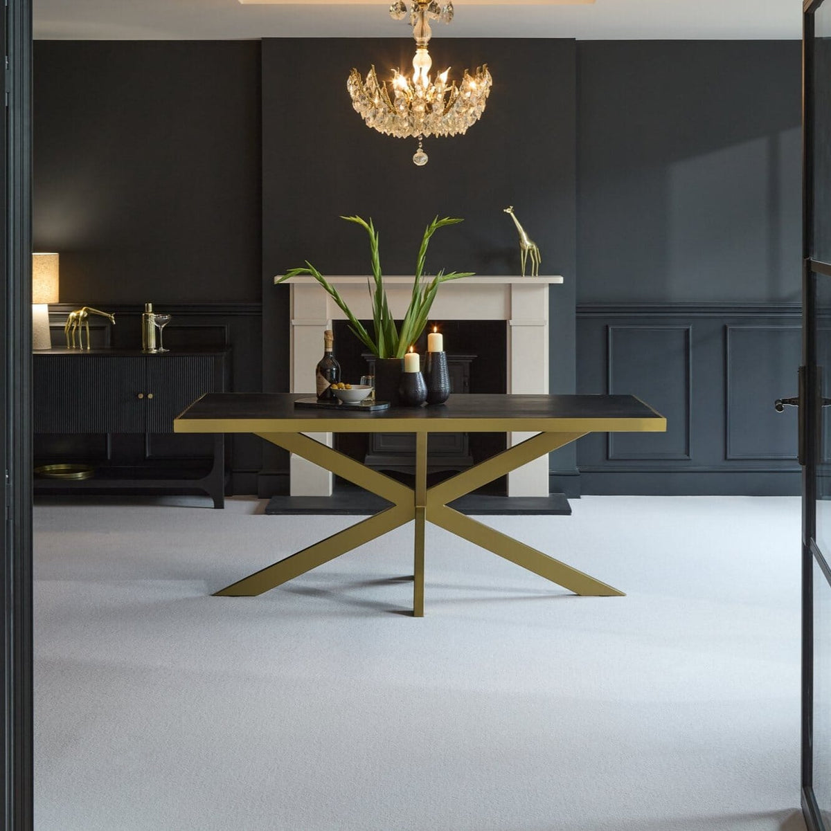 Rayna Jet Black Dining Table