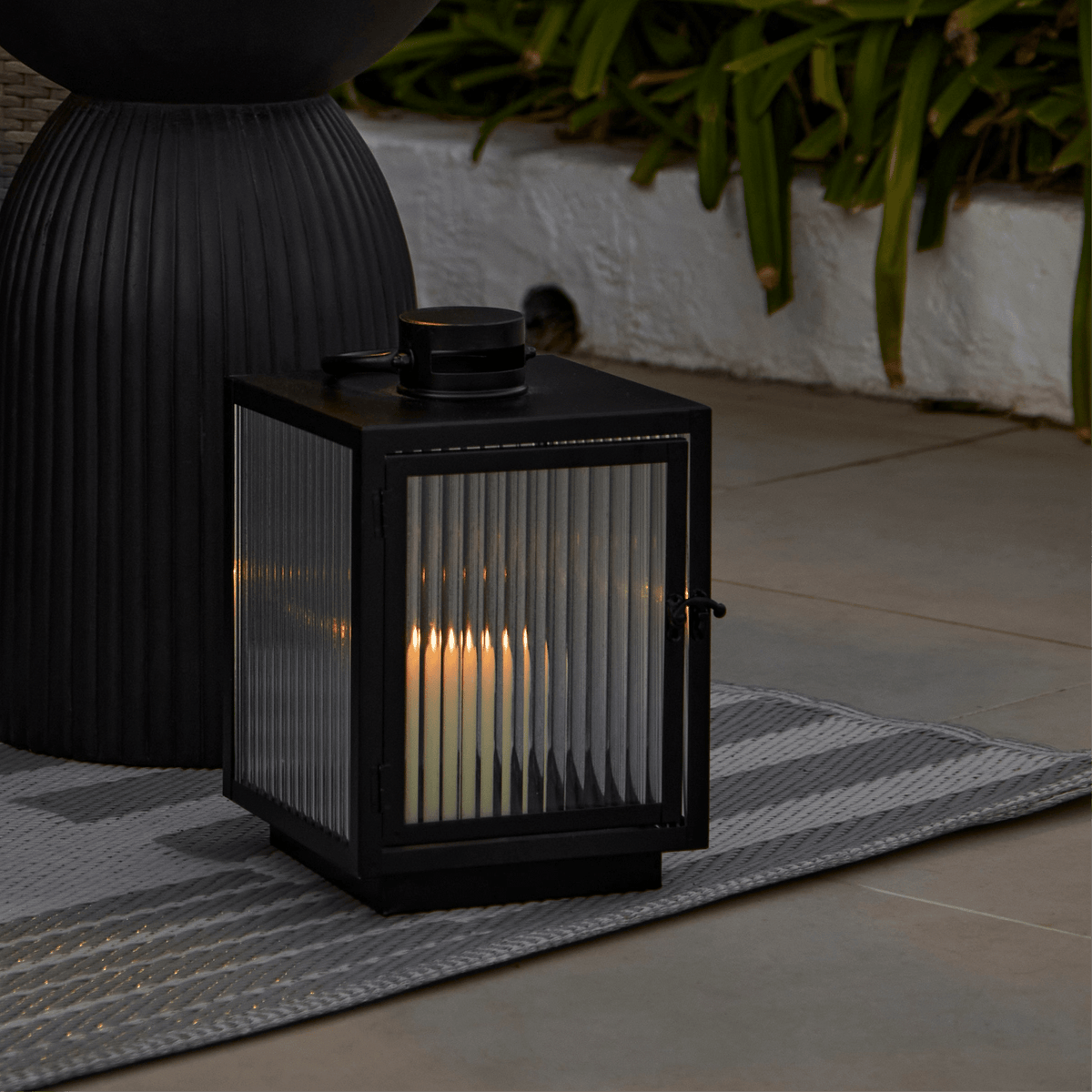 Revesby 30cm Lantern - Black Metal