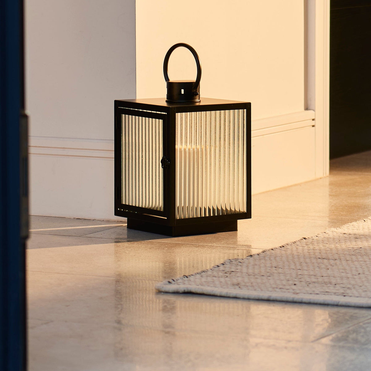 Revesby 30cm Lantern - Black Metal