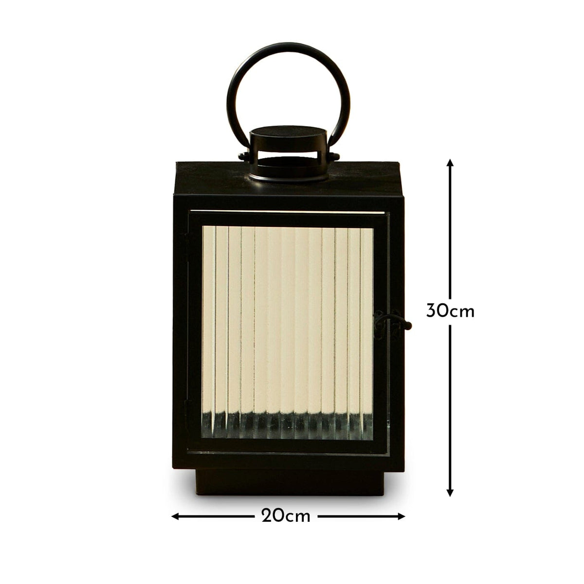 Revesby 30cm Lantern - Black Metal