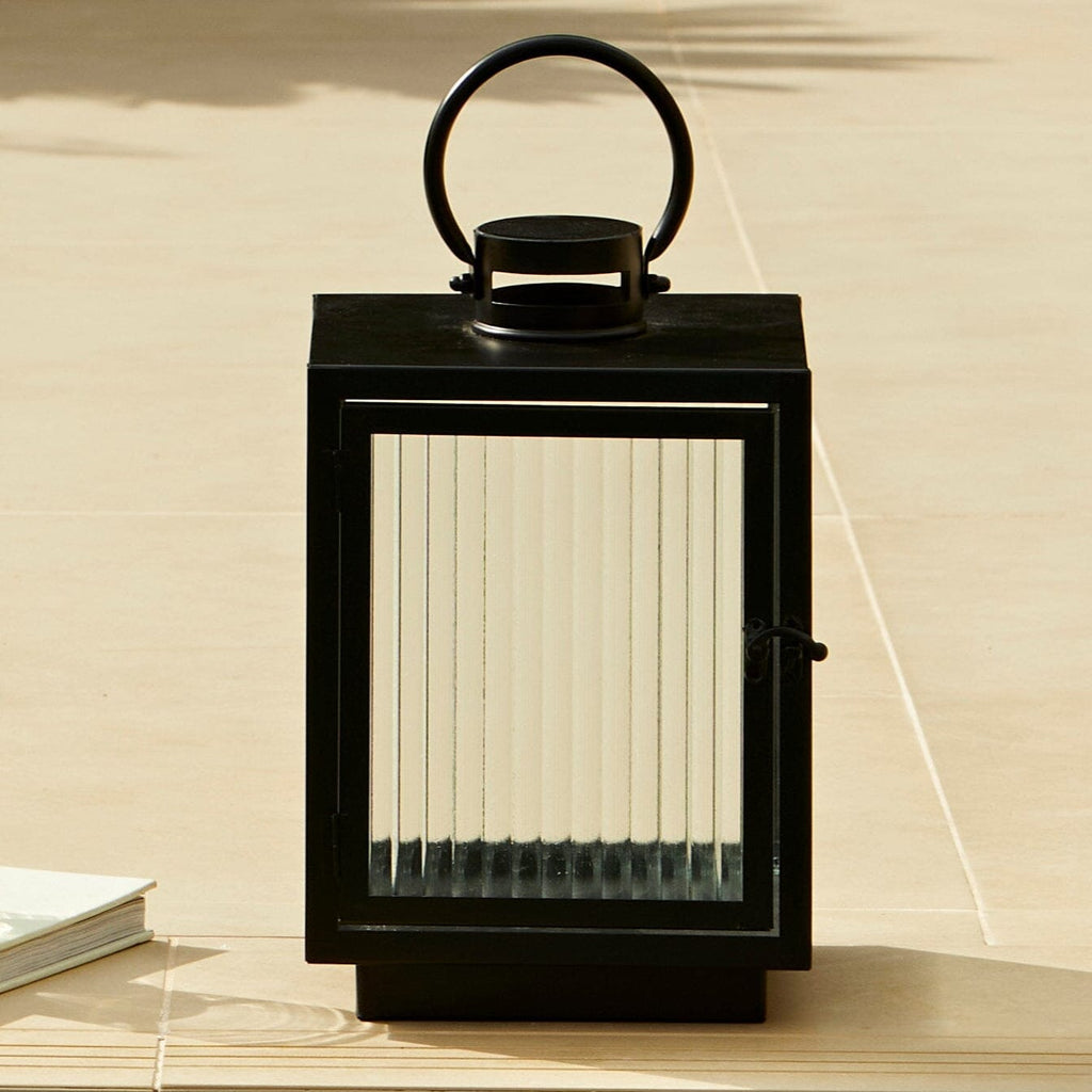 Outlet - Revesby 30cm Lantern - Black Metal