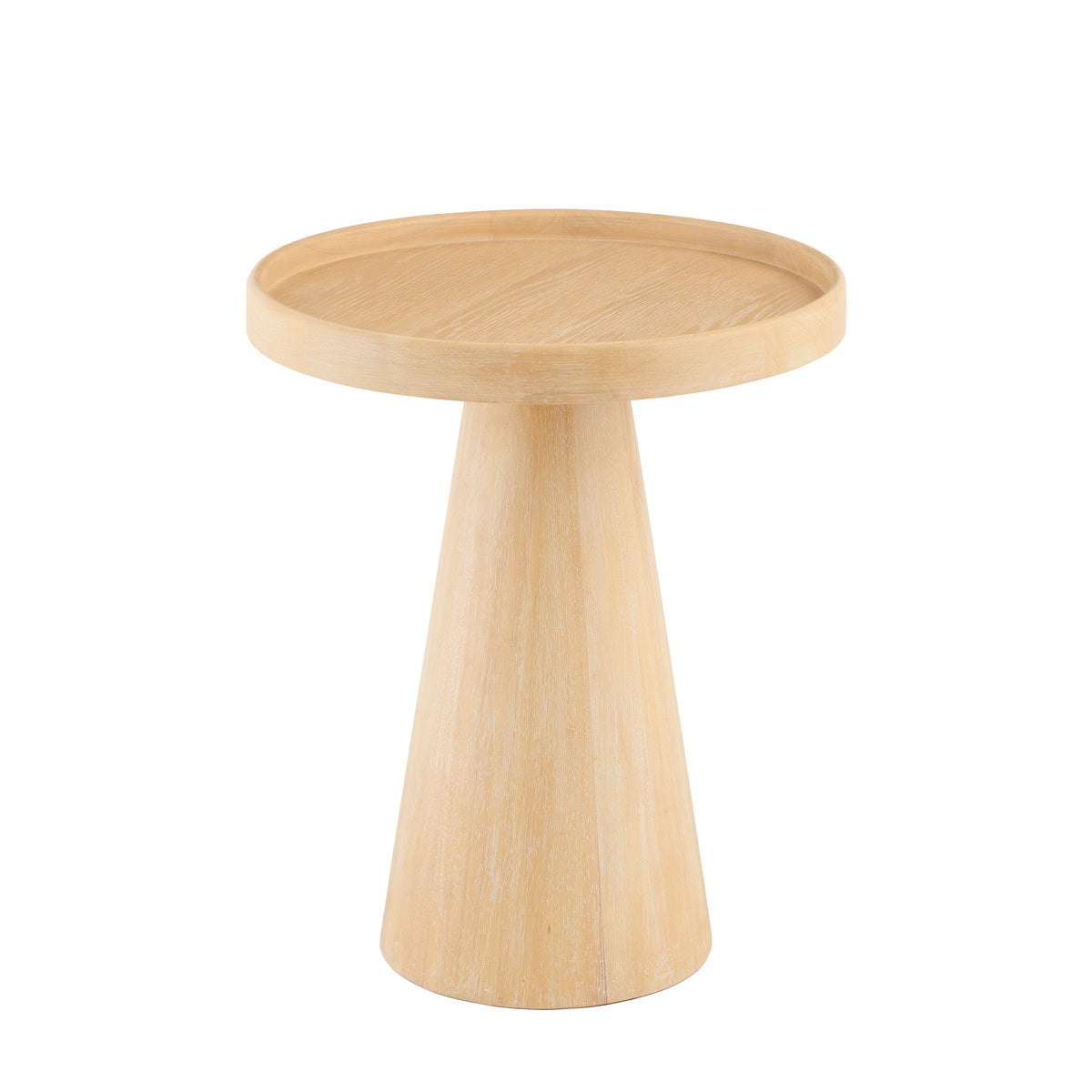 Rhiannon 45cm Round Side Table - Whitewash Oak