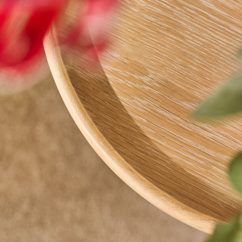 Rhiannon 45cm Round Side Table - Whitewash Oak