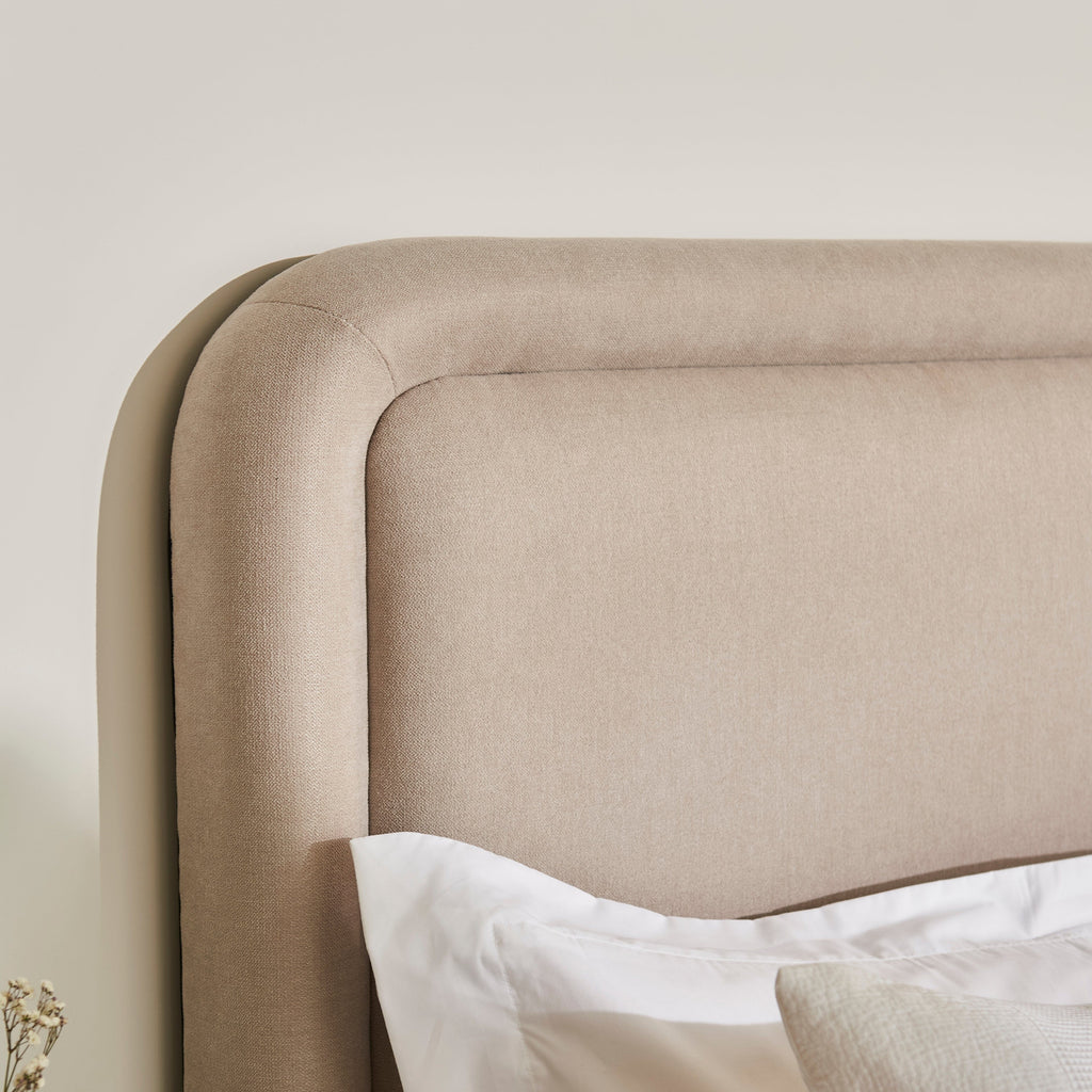 Robyn Double Ottoman Bed - Soft Beige