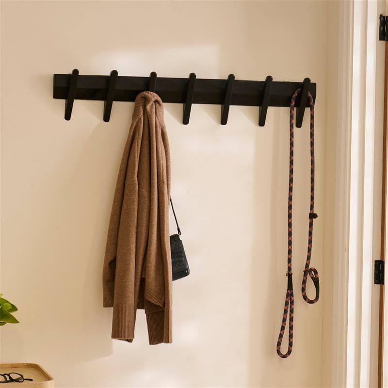 Roe Large Black Oak Coat Rack