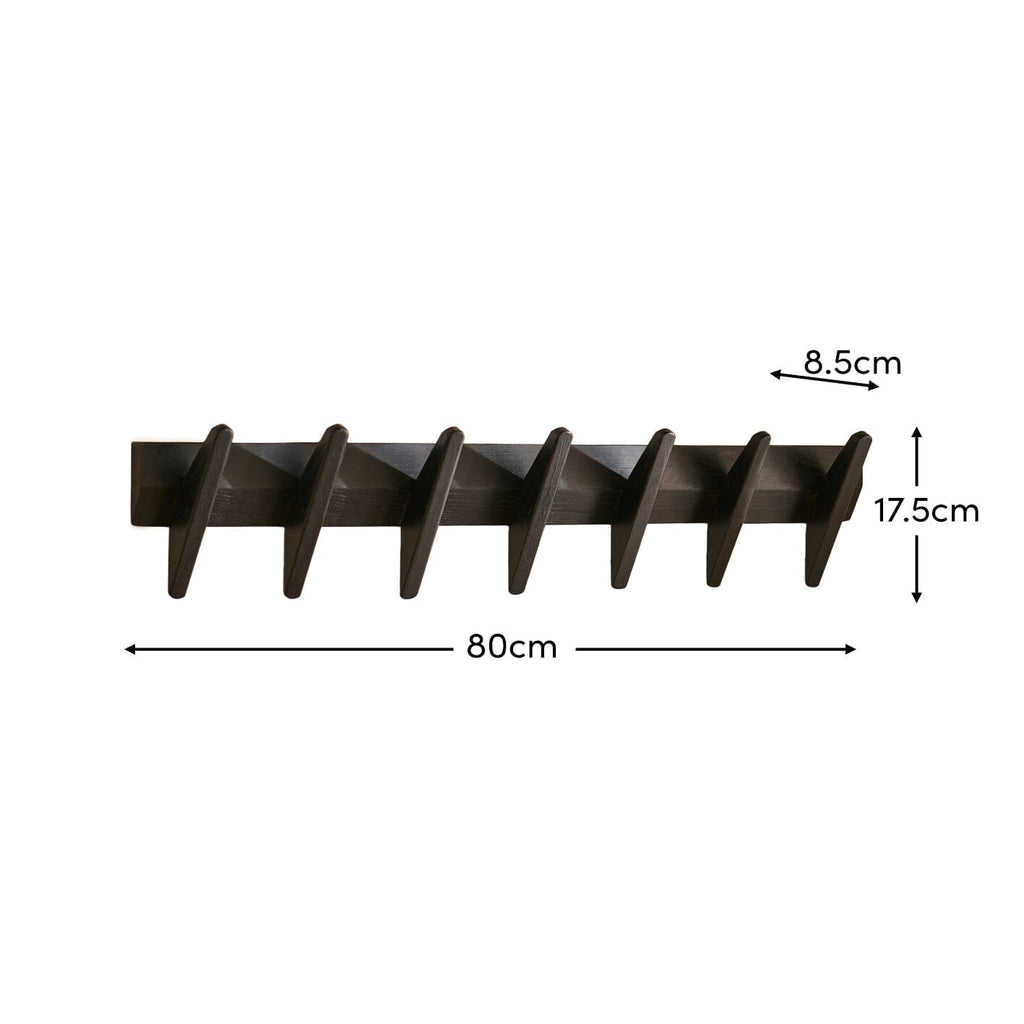 Roe Large Black Oak Coat Rack