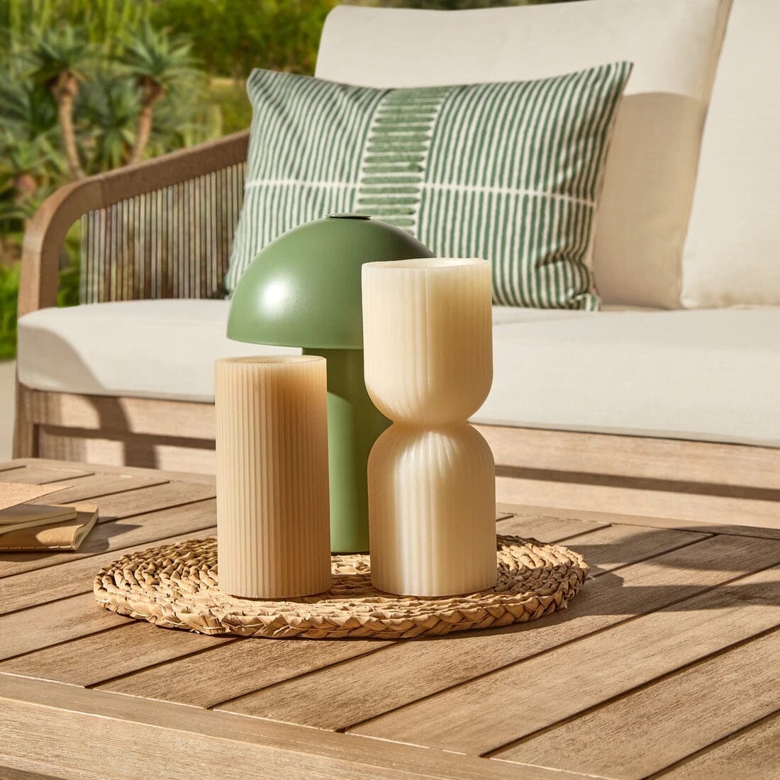 Shiro Wooden Garden Set with 3 Seater Sofa - 2 Shiro Armchairs & Coffee Table