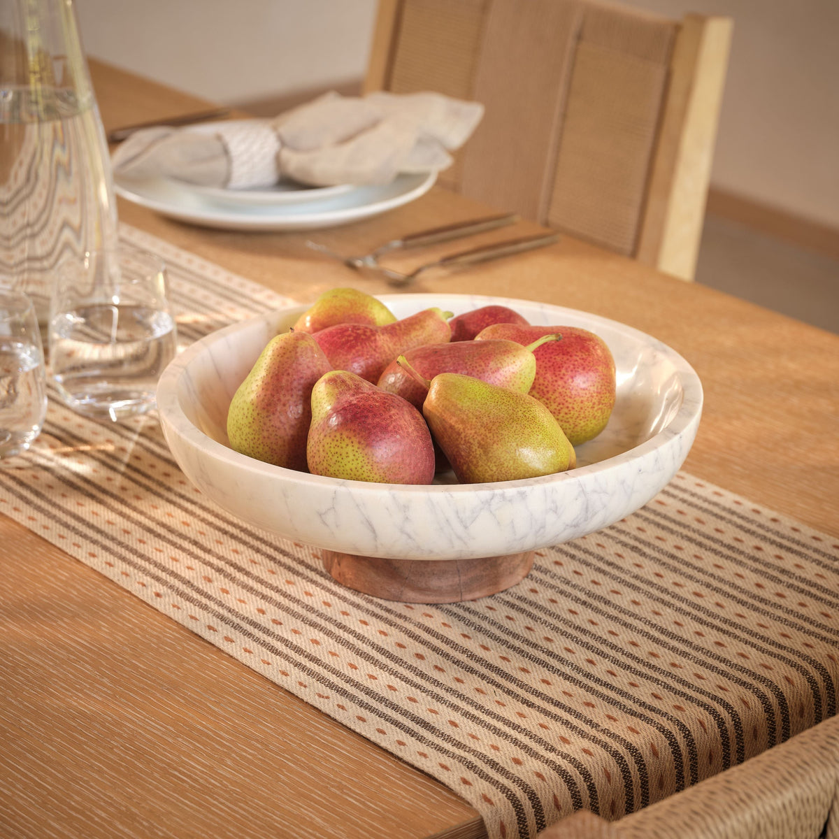 Spello 30cm Bowl - White Marble